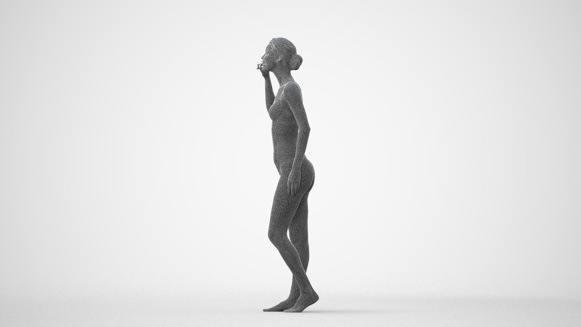 realistic 3D human woman bathroom, archviz people FBX OBJ for Blender, square thumbnail
