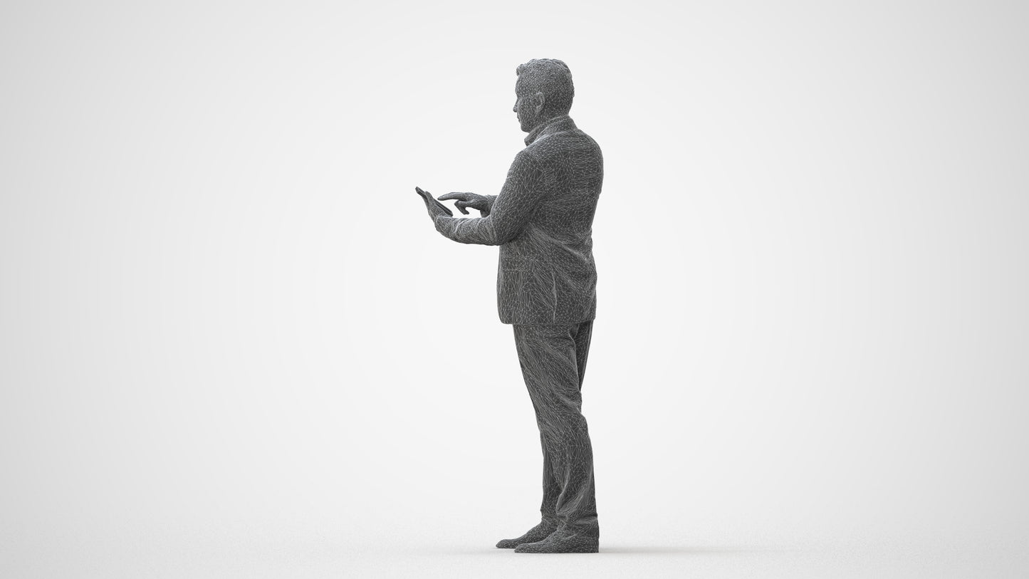 3D scanned man business, photorealistic archviz people for Enscape and SketchUp, square thumbnail