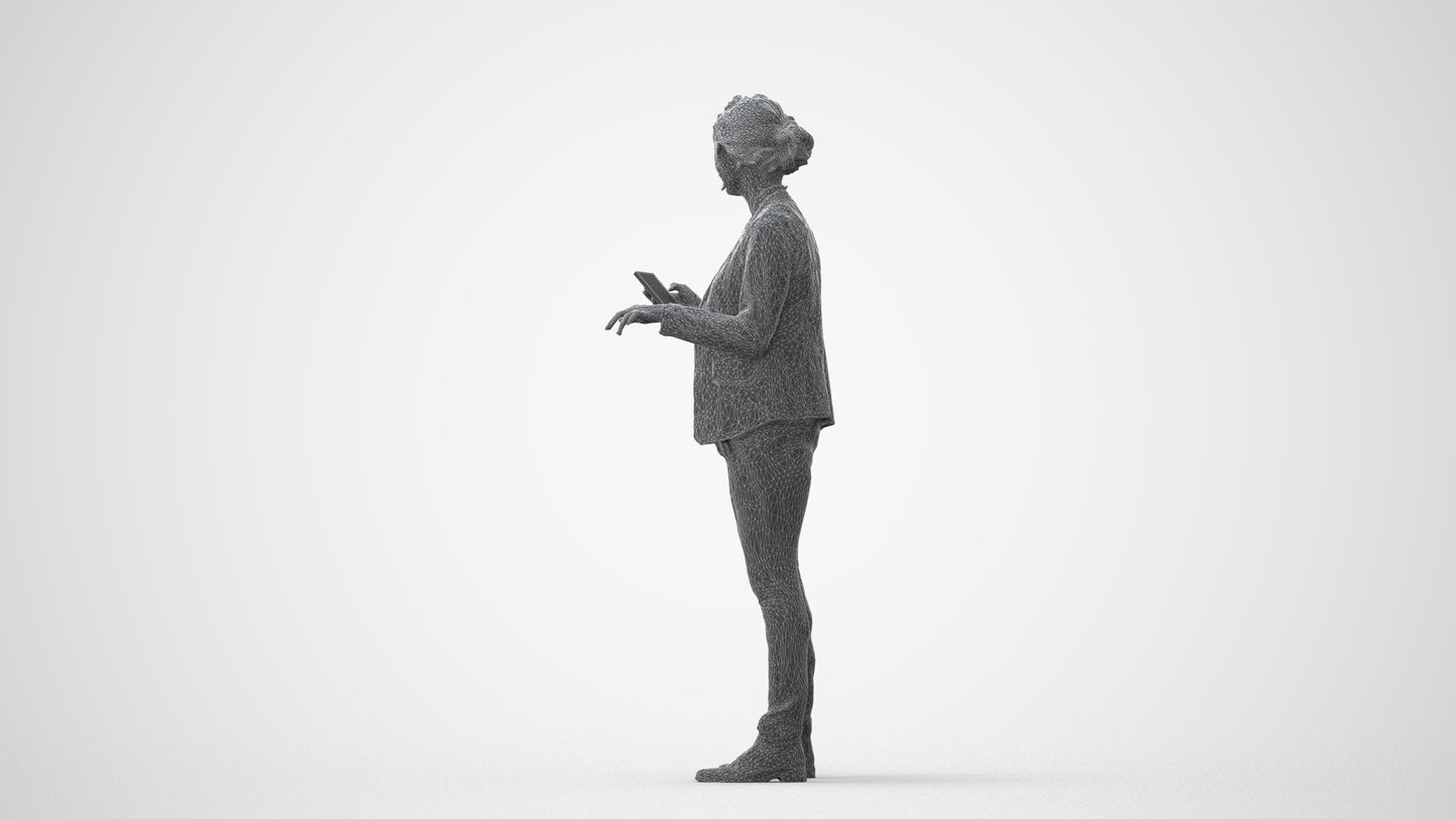 scanned 3D woman business, photogrammetry people for Enscape and V-Ray, square thumbnail