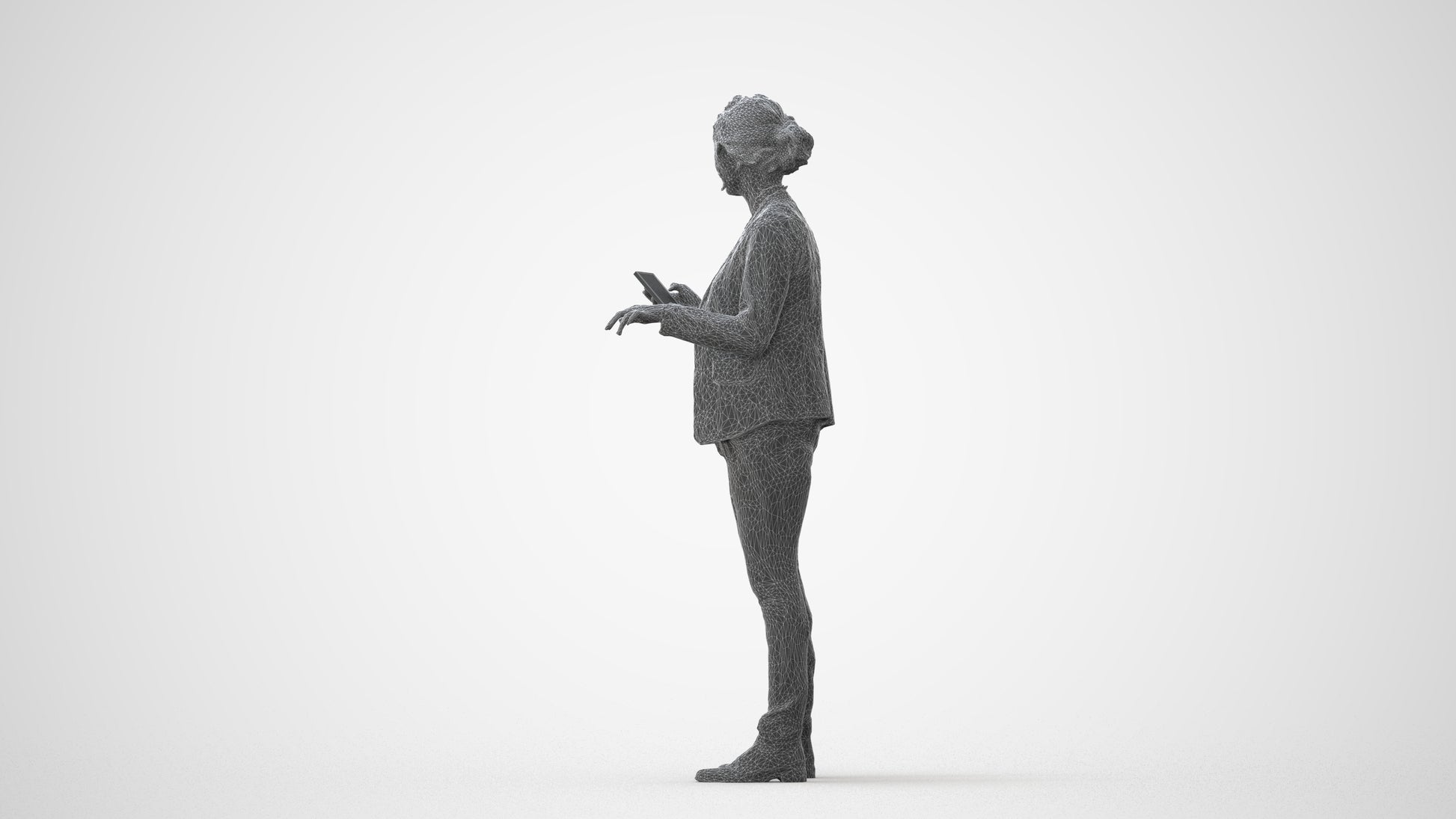scanned 3D woman business, photogrammetry people for Enscape and V-Ray, square thumbnail