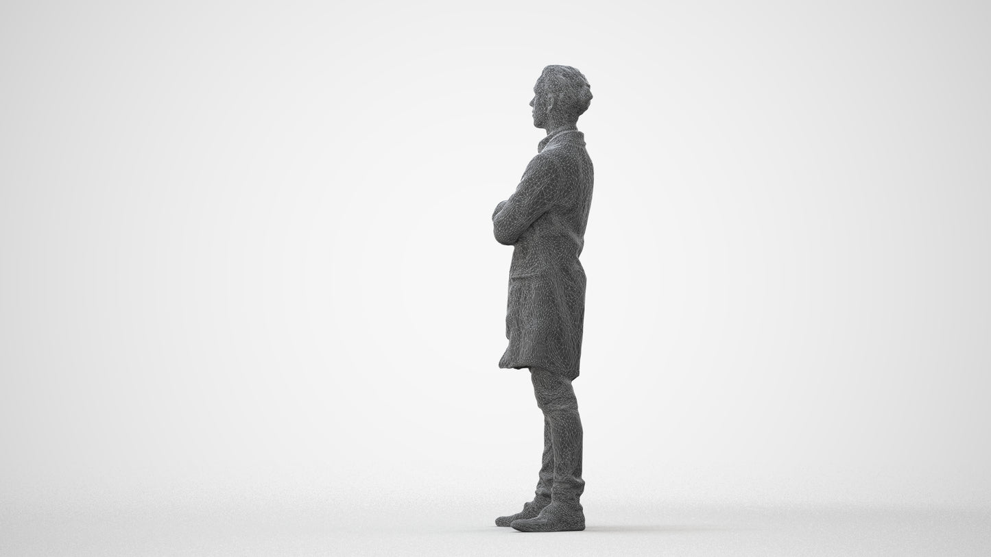 realistic 3D human man casual standing, archviz people FBX OBJ for Blender, square thumbnail