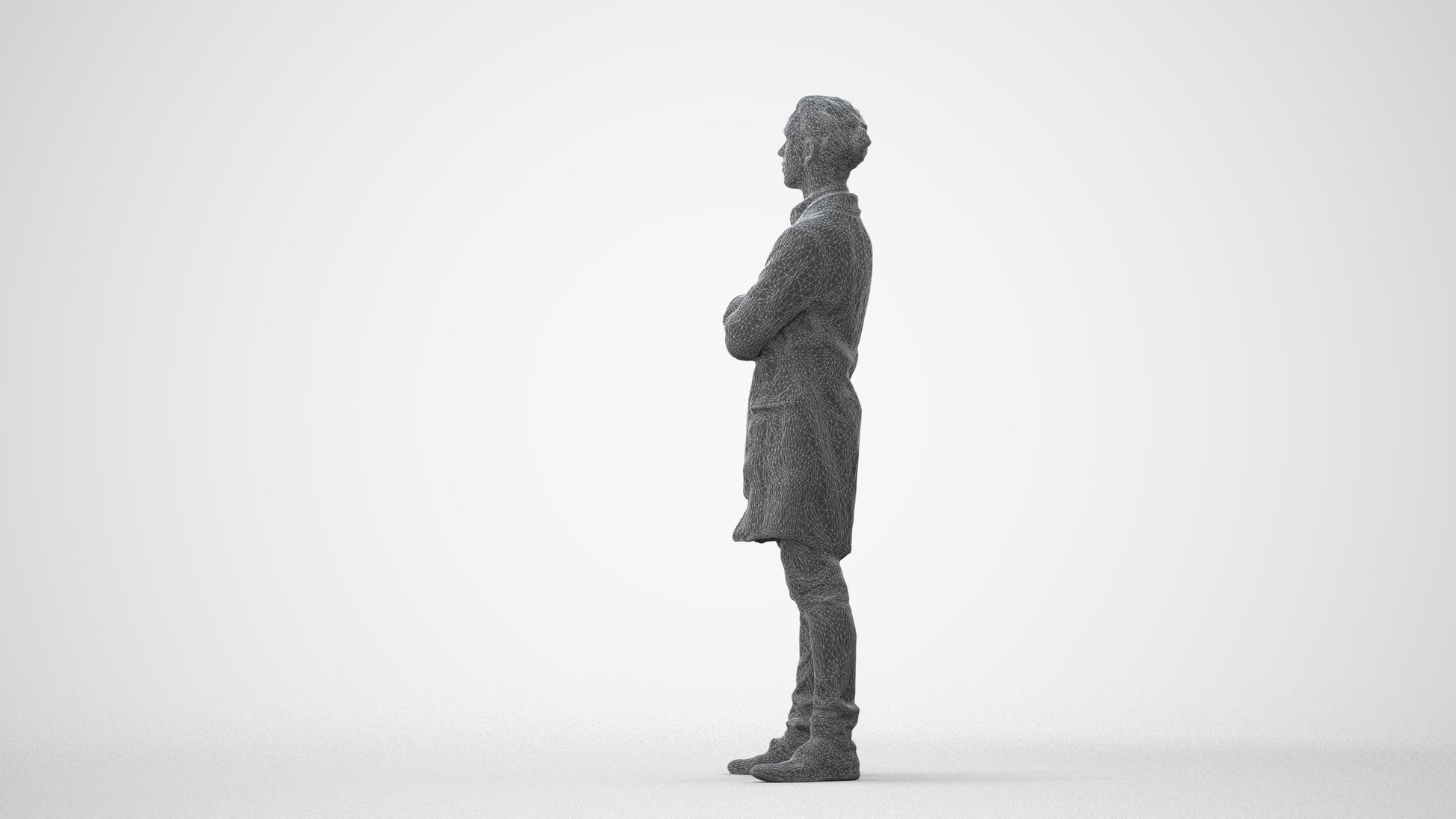 realistic 3D human man casual standing, archviz people FBX OBJ for Blender, square thumbnail