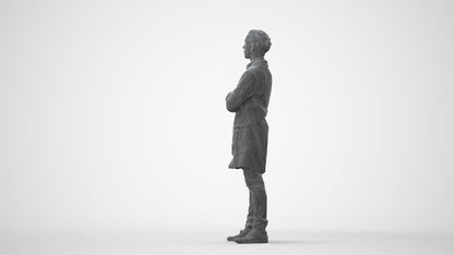 realistic 3D human man casual standing, archviz people FBX OBJ for Blender, square thumbnail