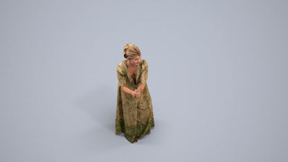 3D people model woman casual standing, scanned human for 3ds Max rendering, back view render