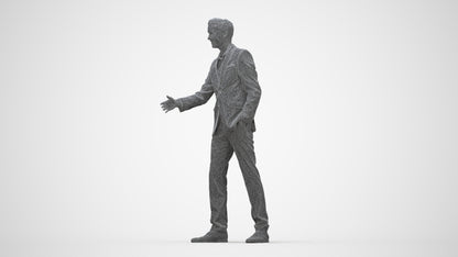 realistic 3D human man business, archviz people FBX OBJ for Blender, wireframe back view