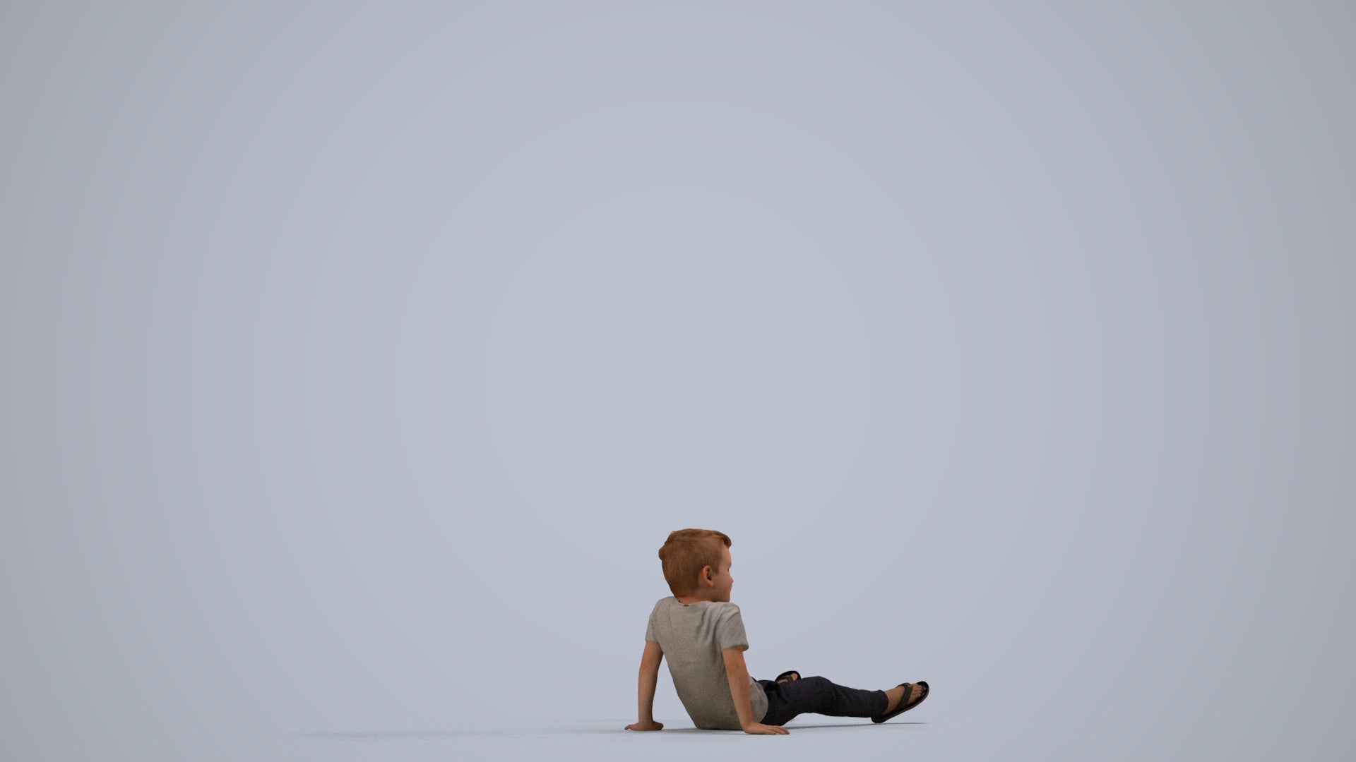 realistic 3D people boy casual kids, render-ready for V-Ray and Corona, FBX OBJ, side view render