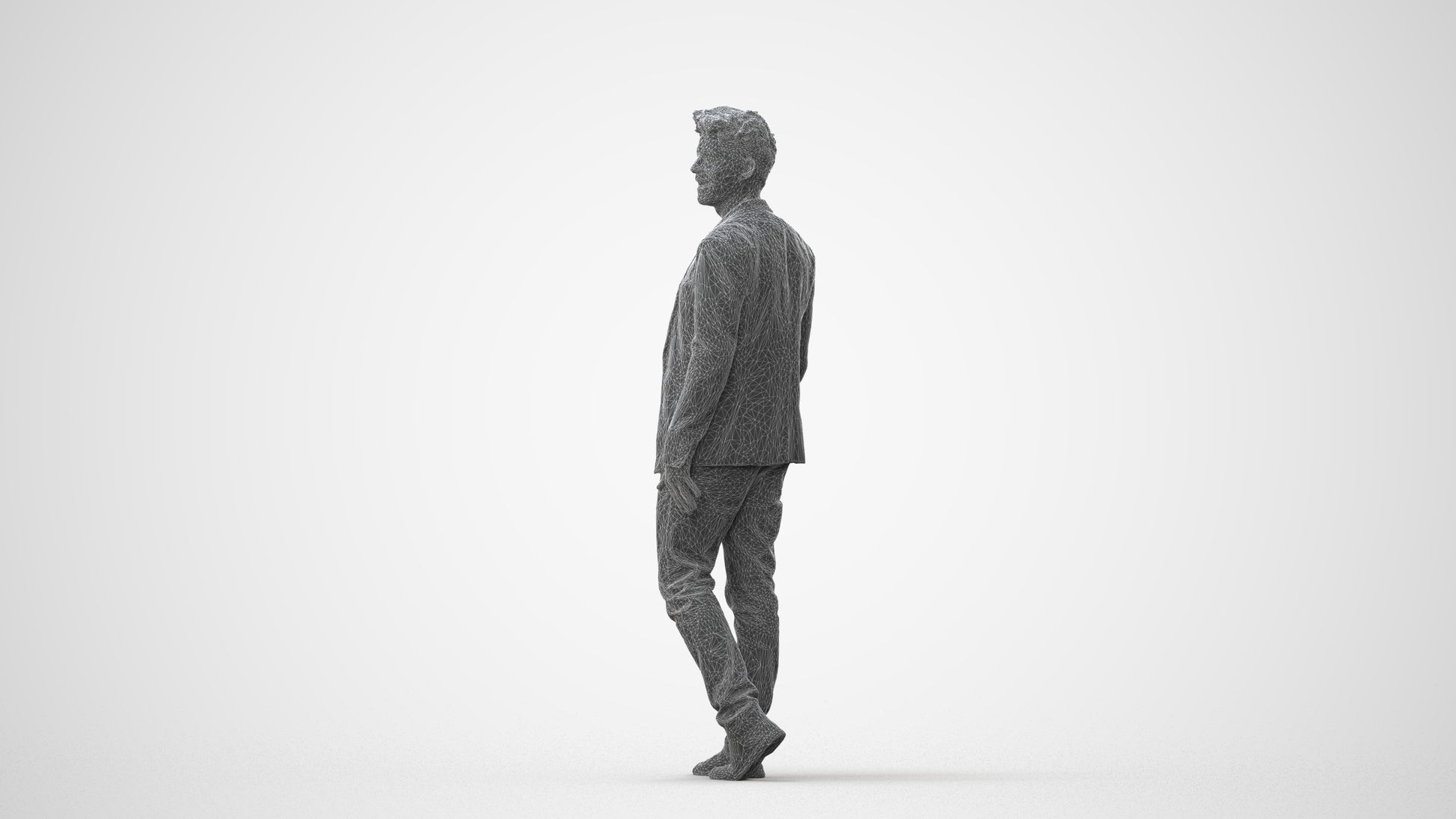 photogrammetry 3D man casual business, realistic human model archviz FBX, square thumbnail