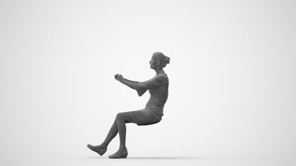 3D people model senior woman business sitting, scanned human for 3ds Max rendering, square thumbnail