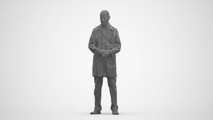 3D scanned senior man medical, photorealistic archviz people for Enscape and SketchUp, three-quarter front view render