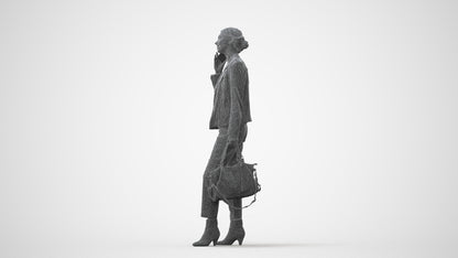 realistic 3D people woman business standing, render-ready for V-Ray and Corona, FBX OBJ, square thumbnail