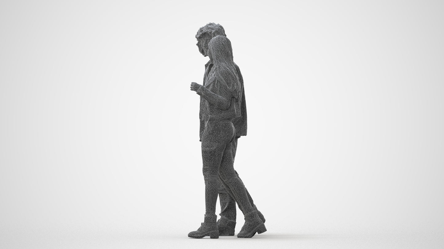 3D human model woman casual shopping, photogrammetry scanned person for archviz, square thumbnail