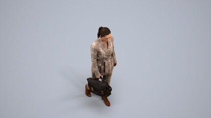 photogrammetry 3D woman business, realistic human model archviz FBX, back view render