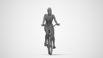 realistic 3D people woman sport cycling, render-ready for V-Ray and Corona, FBX OBJ, wireframe back view
