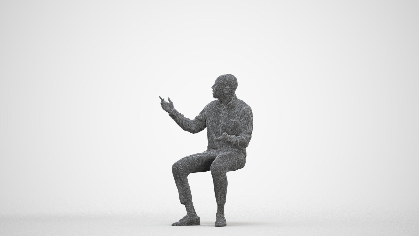 photogrammetry 3D man business, realistic human model archviz FBX, three-quarter front view render