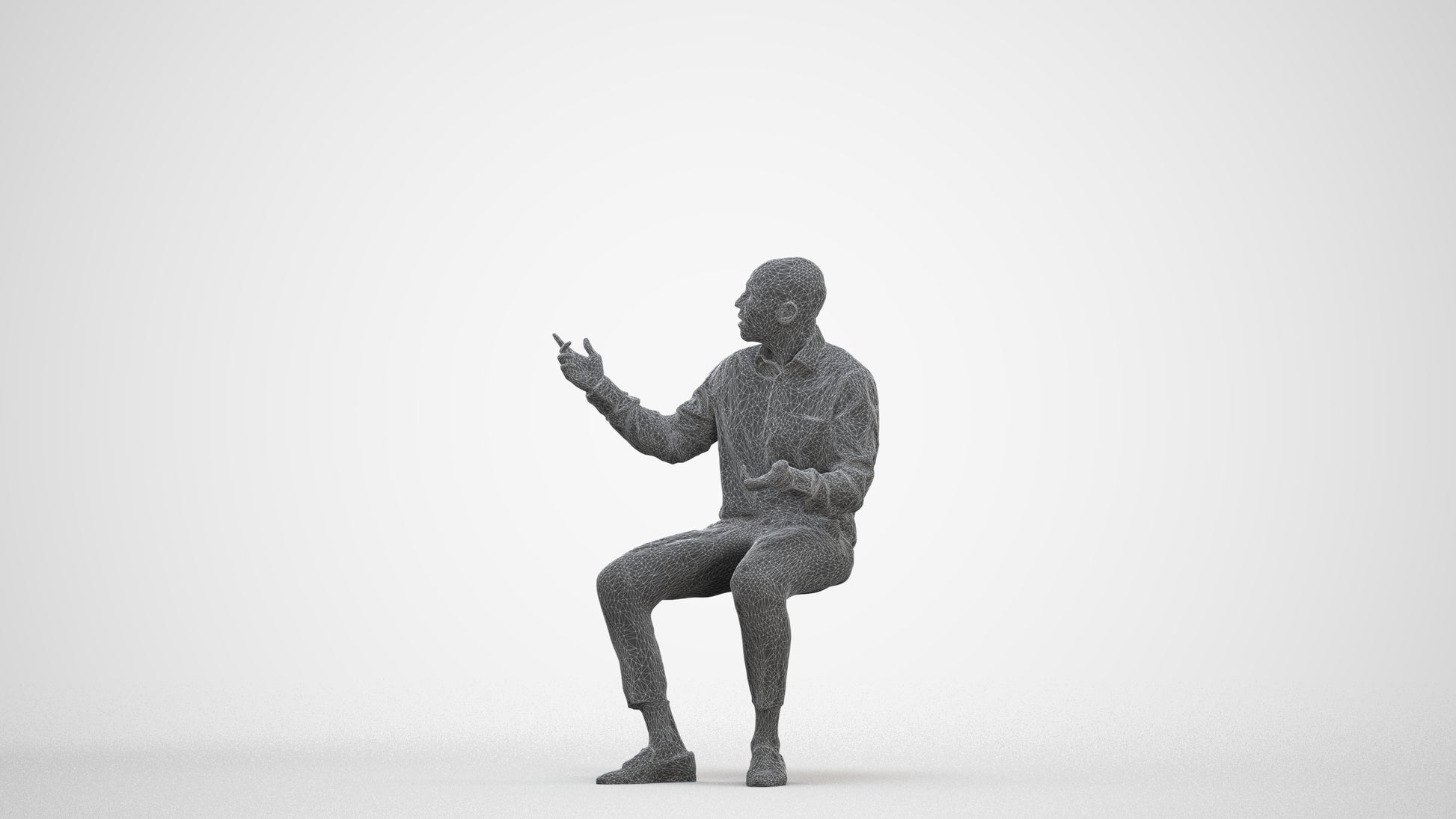 photogrammetry 3D man business, realistic human model archviz FBX, three-quarter front view render