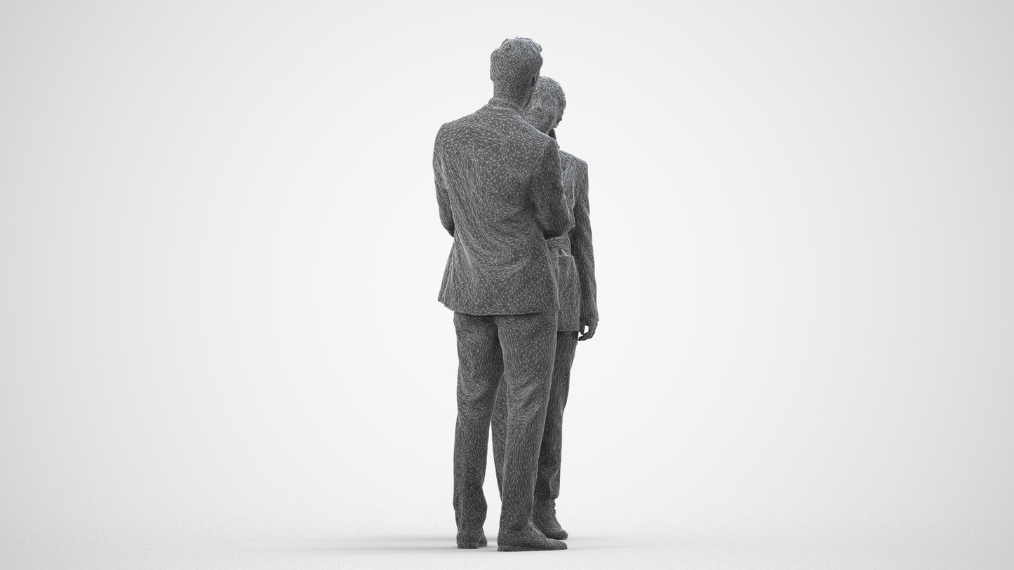 3D human model woman formal business, photogrammetry scanned person for archviz, wireframe side view