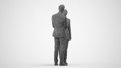 3D human model woman formal business, photogrammetry scanned person for archviz, wireframe side view