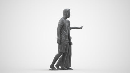 realistic 3D girl casual kids, scanned archviz people for Blender and 3ds Max, wireframe side view