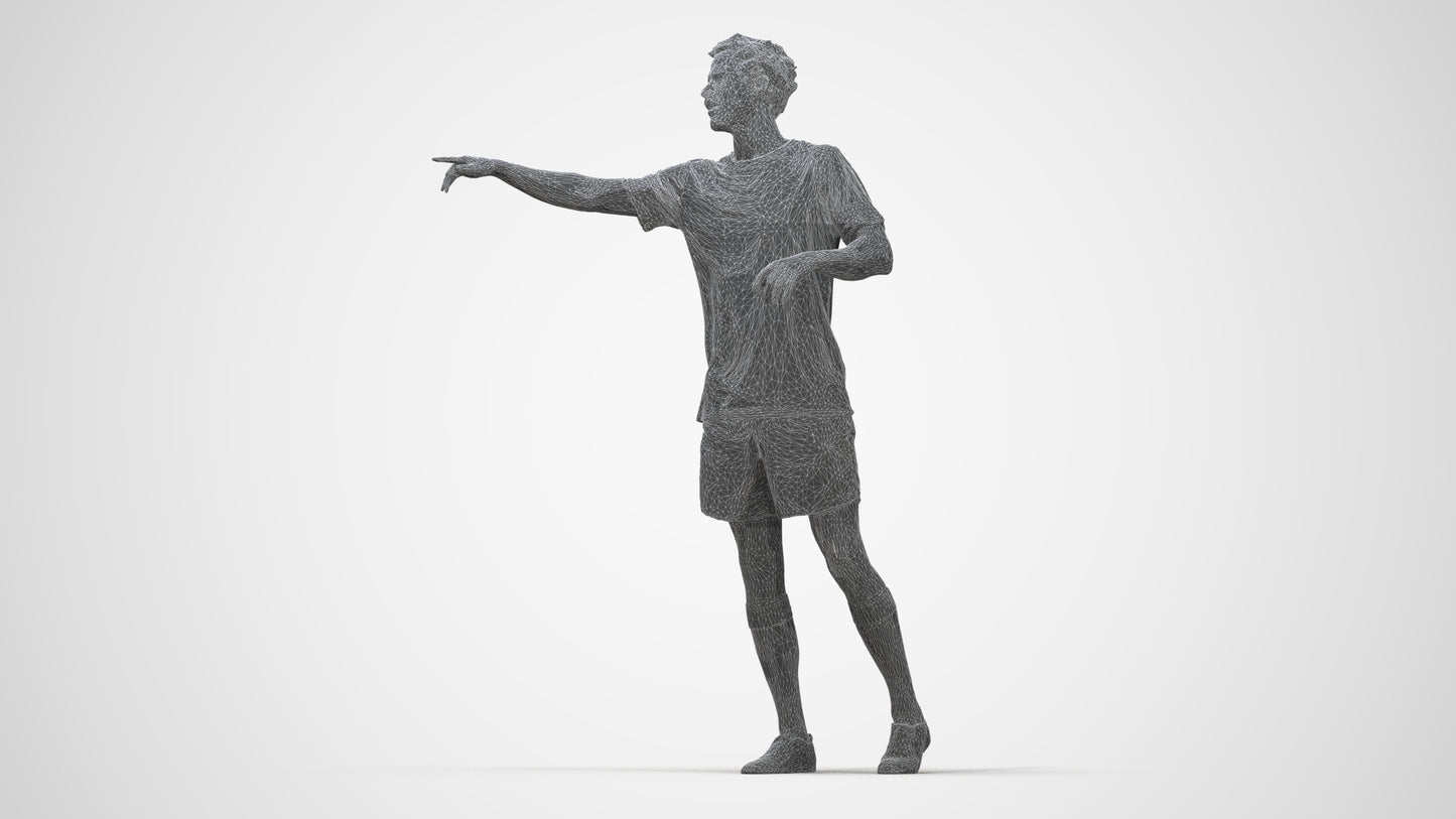 3D human model man sport, photogrammetry scanned person for archviz, wireframe back view