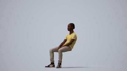 scanned 3D boy casual kids, photogrammetry people for Enscape and V-Ray, three-quarter view render