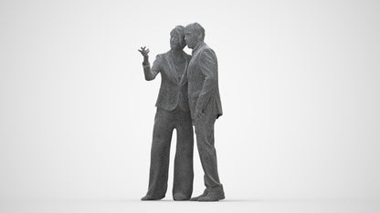realistic 3D human woman formal couple, archviz people FBX OBJ for Blender, wireframe back view