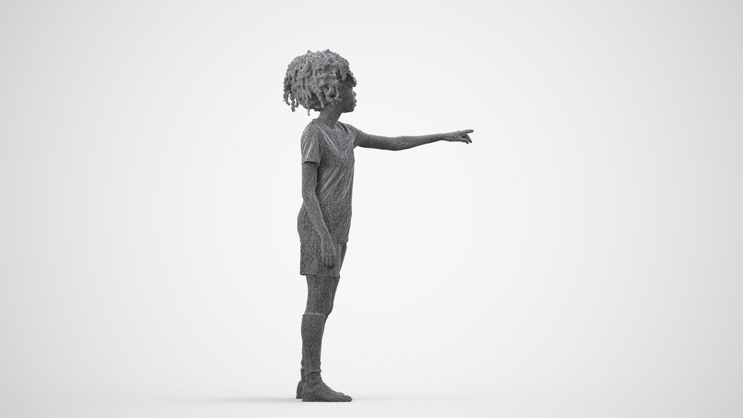 3D human model woman sport, photogrammetry scanned person for archviz, wireframe side view