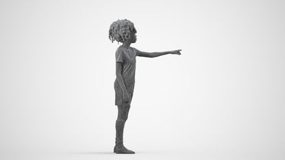 3D human model woman sport, photogrammetry scanned person for archviz, wireframe side view