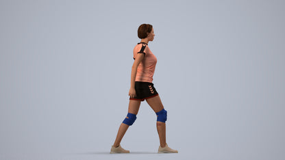 photogrammetry 3D woman sport, realistic human model archviz FBX, side view render