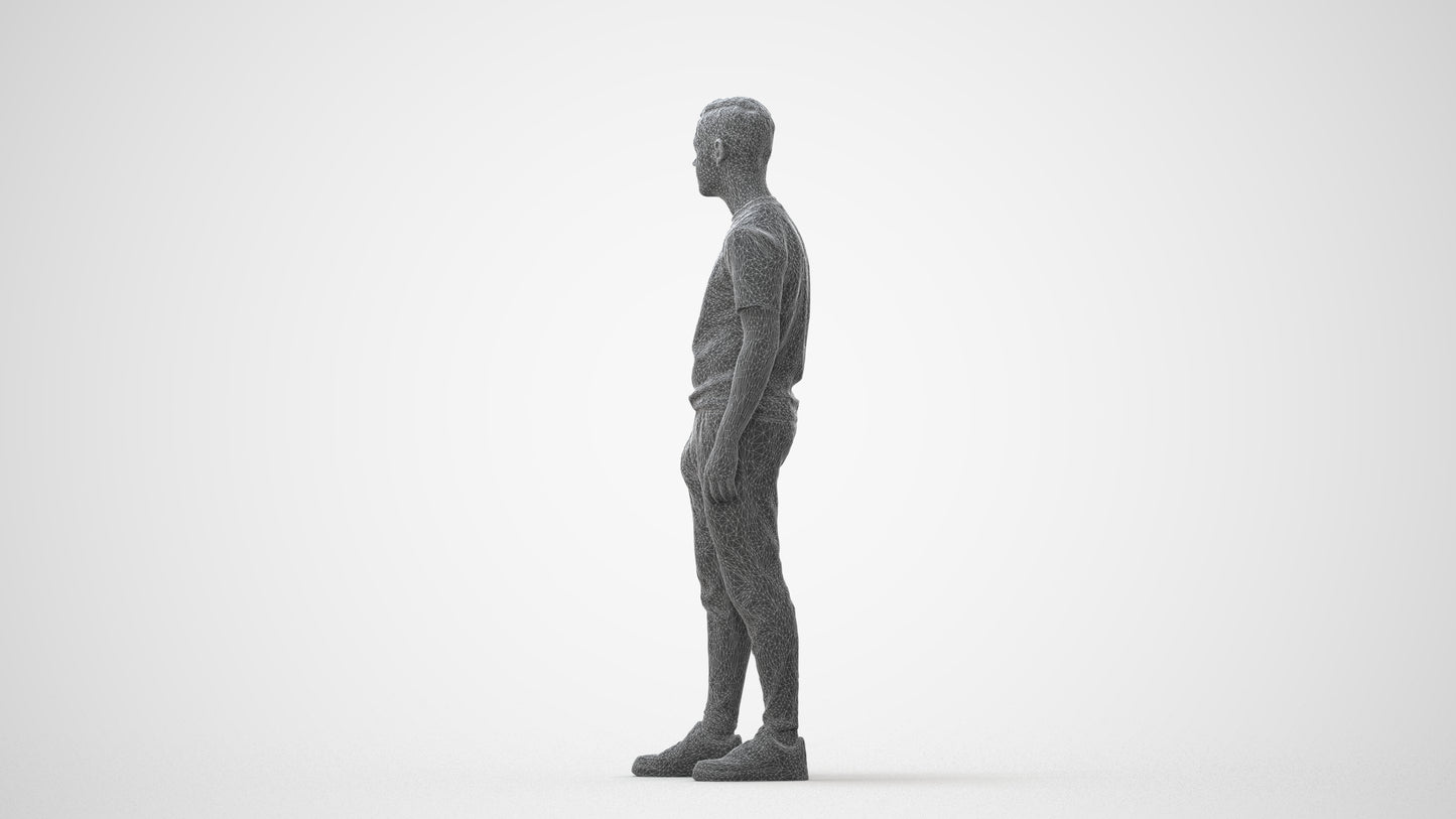 photogrammetry 3D boy casual kids, realistic human model archviz FBX, square thumbnail