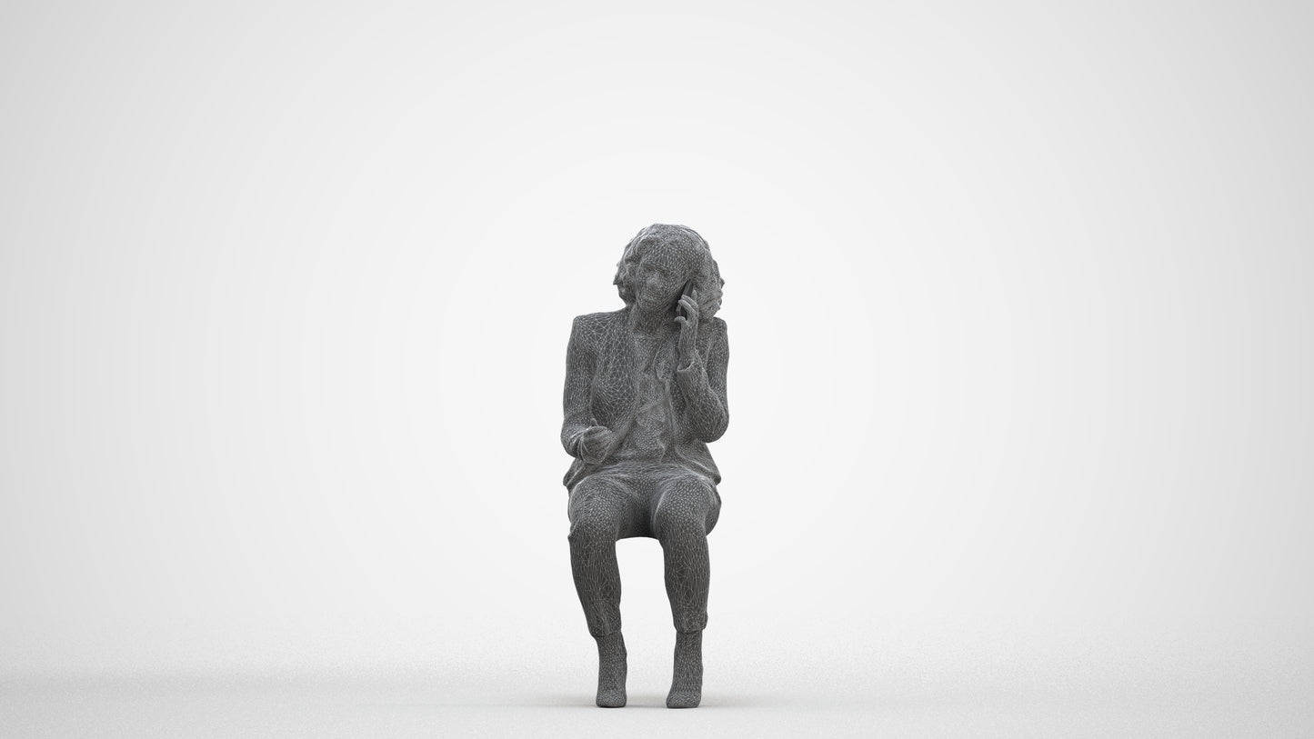 3D people model woman business, scanned human for 3ds Max rendering, three-quarter front view render