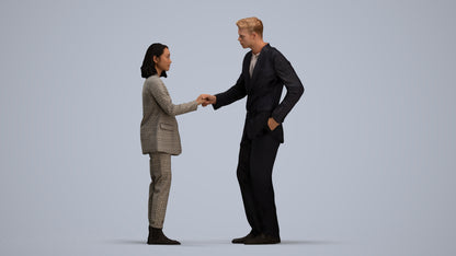 photogrammetry 3D woman business, realistic human model archviz FBX, standing pose render