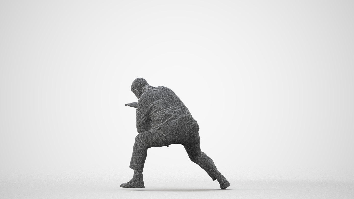 realistic 3D human senior man business standing, archviz people FBX OBJ for Blender, square thumbnail
