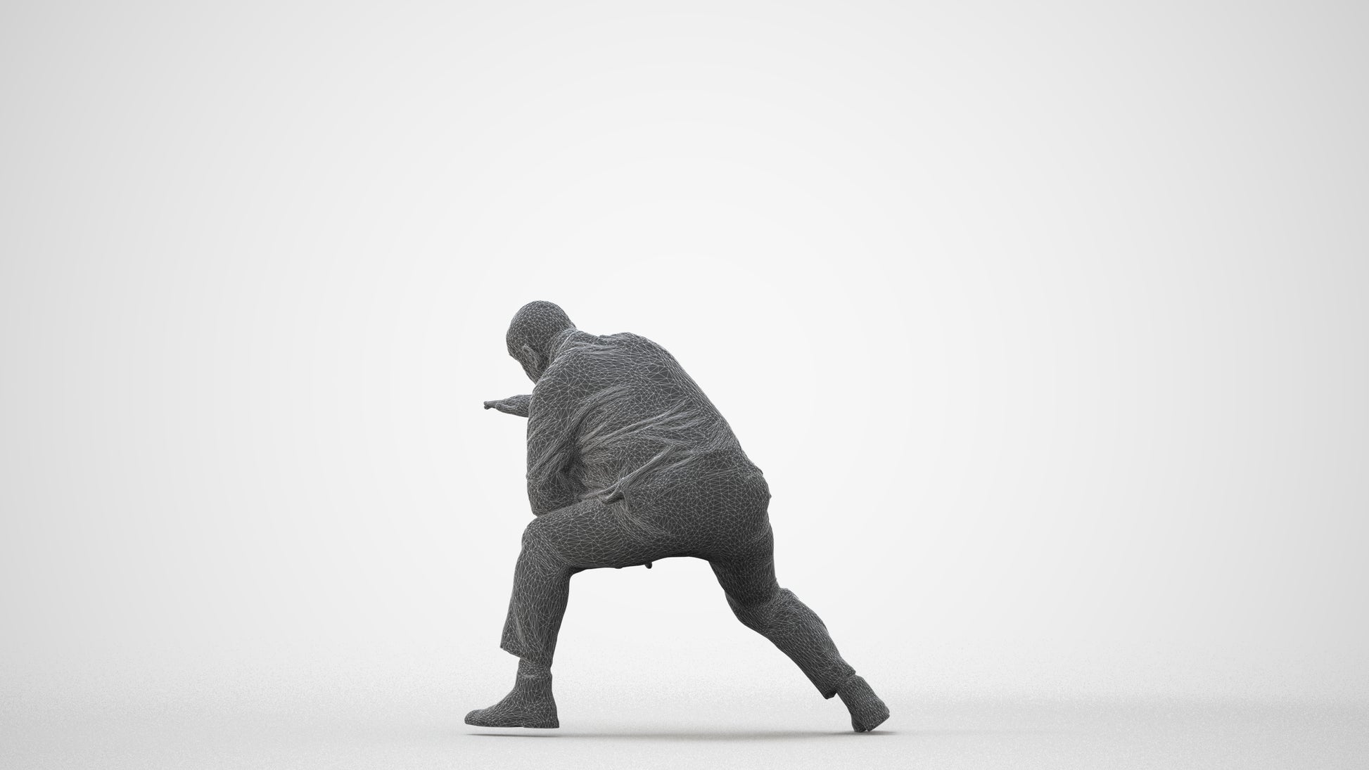 realistic 3D human senior man business standing, archviz people FBX OBJ for Blender, square thumbnail