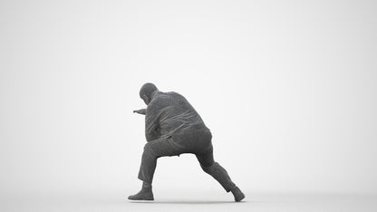 realistic 3D human senior man business standing, archviz people FBX OBJ for Blender, square thumbnail