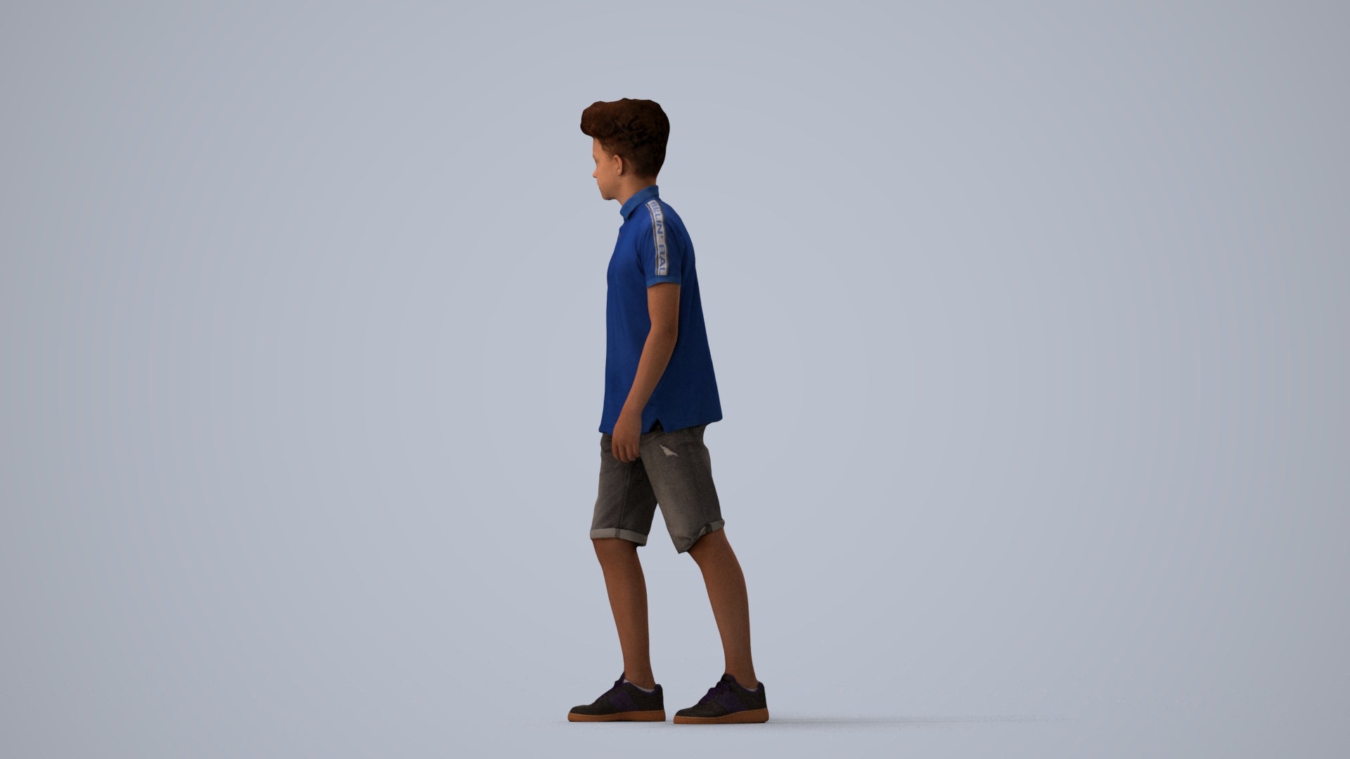 realistic 3D people boy casual kids, render-ready for V-Ray and Corona, FBX OBJ, three-quarter view render