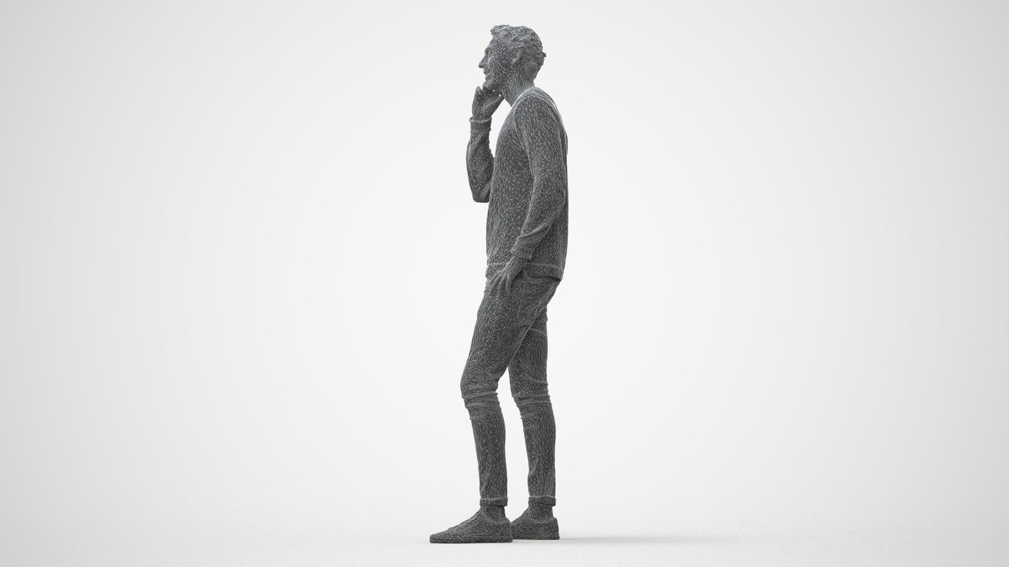 realistic 3D people man casual standing, render-ready for V-Ray and Corona, FBX OBJ, square thumbnail