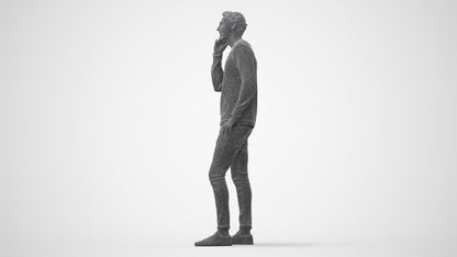 realistic 3D people man casual standing, render-ready for V-Ray and Corona, FBX OBJ, square thumbnail