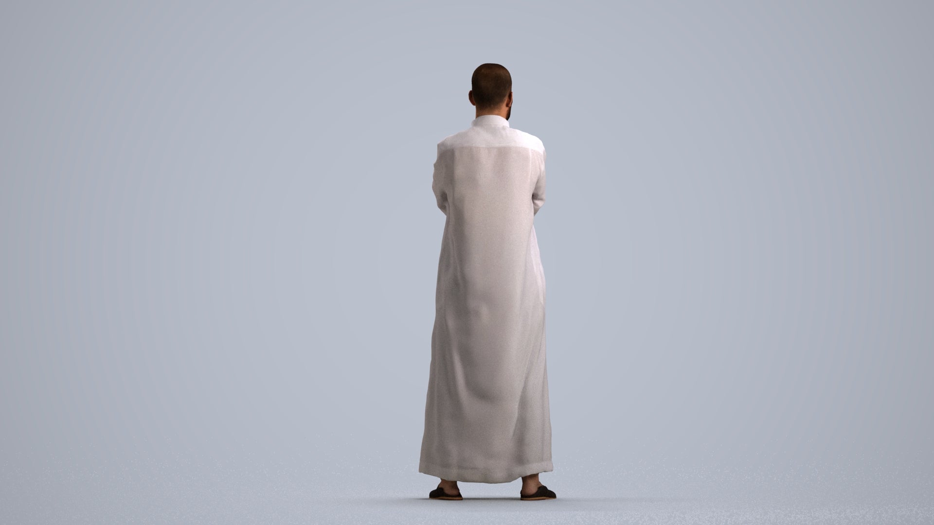realistic 3D human man standing, archviz people FBX OBJ for Blender, front view render