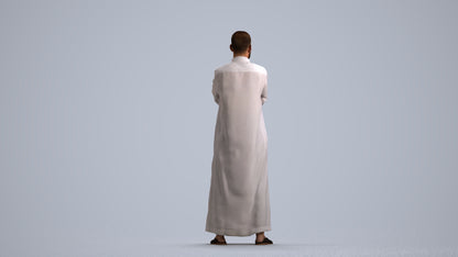 realistic 3D human man standing, archviz people FBX OBJ for Blender, front view render