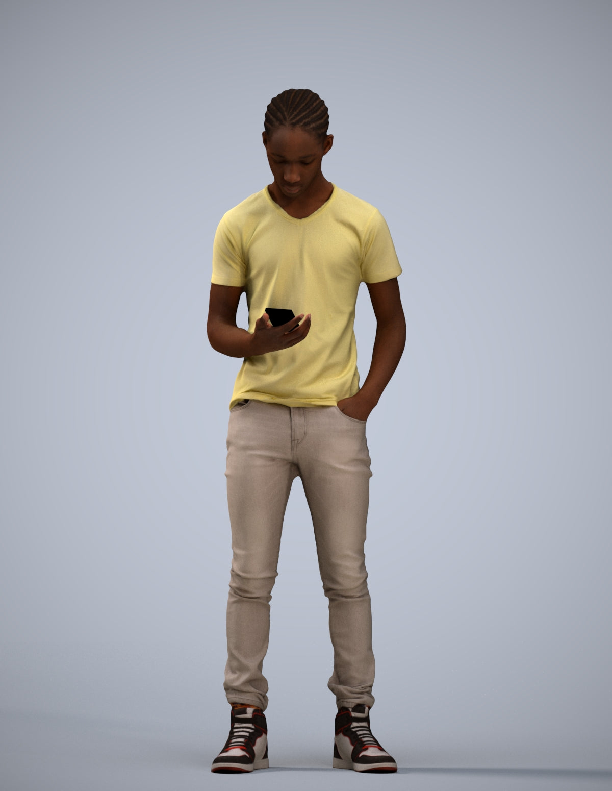 3D people model boy casual kids, scanned human for 3ds Max rendering