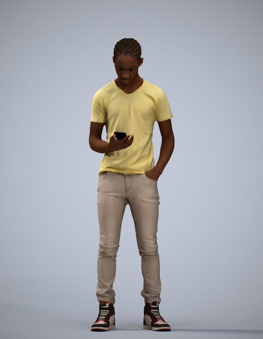 3D people model boy casual kids, scanned human for 3ds Max rendering
