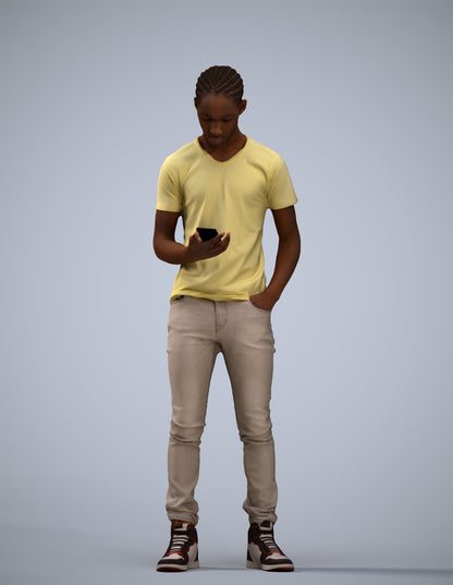 3D people model boy casual kids, scanned human for 3ds Max rendering