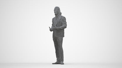 photogrammetry 3D man formal formalaffairs, realistic human model archviz FBX, wireframe back view
