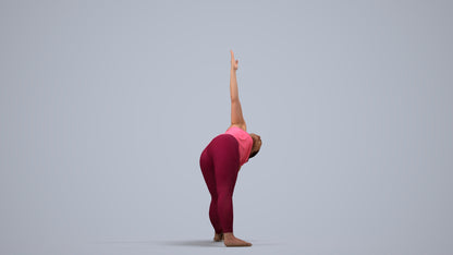 realistic 3D human woman sport, archviz people FBX OBJ for Blender, side view render