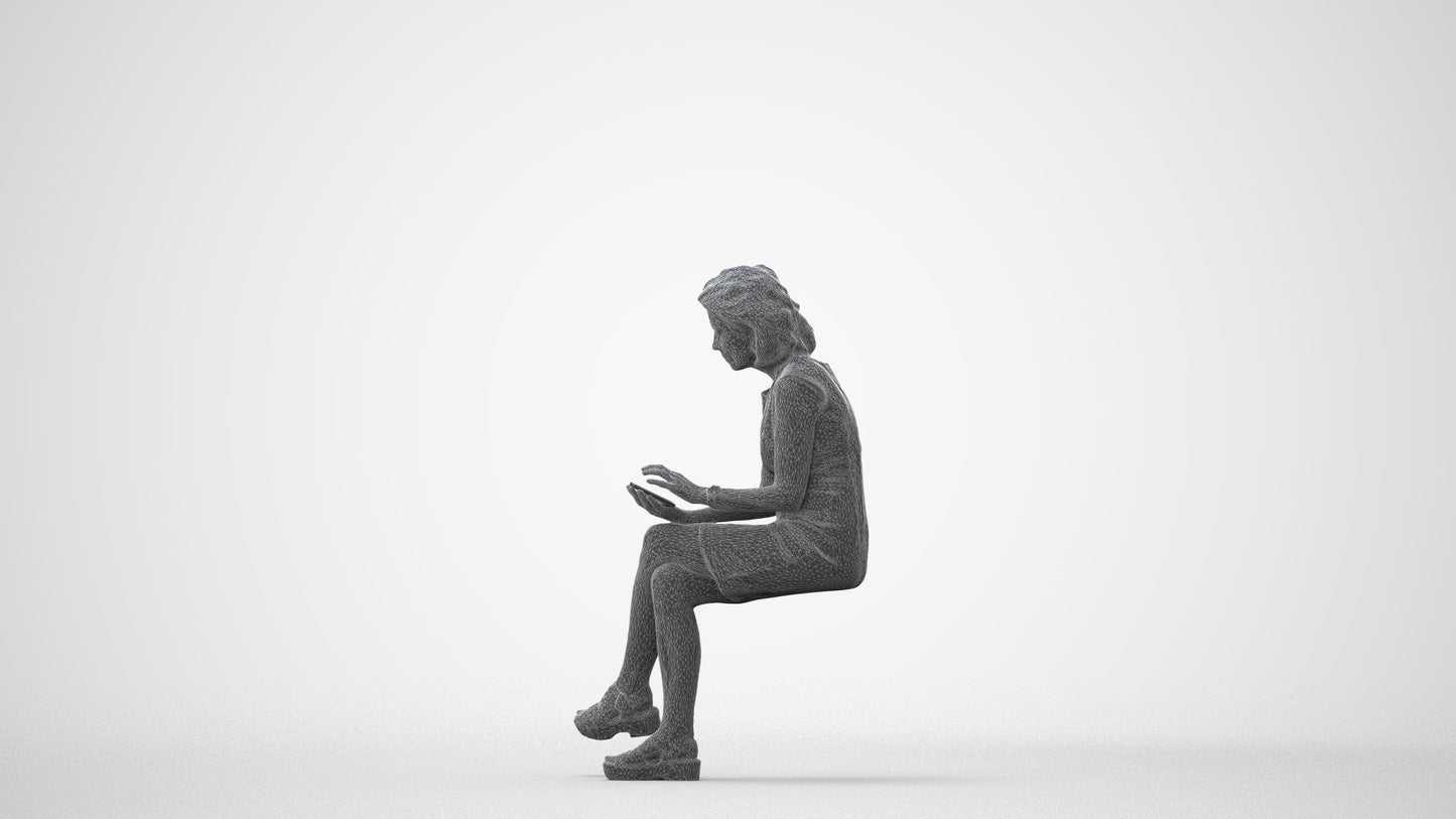 realistic 3D people woman business sitting, render-ready for V-Ray and Corona, FBX OBJ, square thumbnail