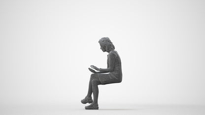 realistic 3D people woman business sitting, render-ready for V-Ray and Corona, FBX OBJ, square thumbnail