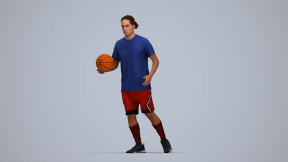 photogrammetry 3D man sport, realistic human model archviz FBX, top-down view render