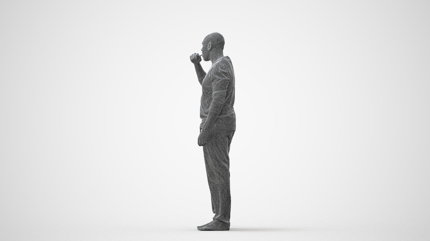 3D people model man bathroom, scanned human for 3ds Max rendering, square thumbnail