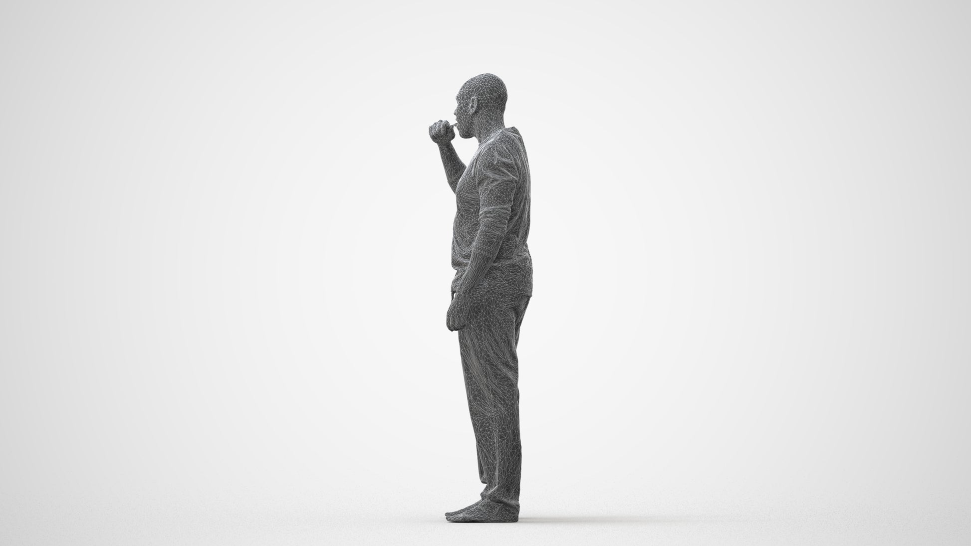 3D people model man bathroom, scanned human for 3ds Max rendering, square thumbnail