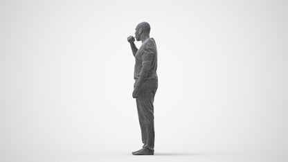 3D people model man bathroom, scanned human for 3ds Max rendering, square thumbnail